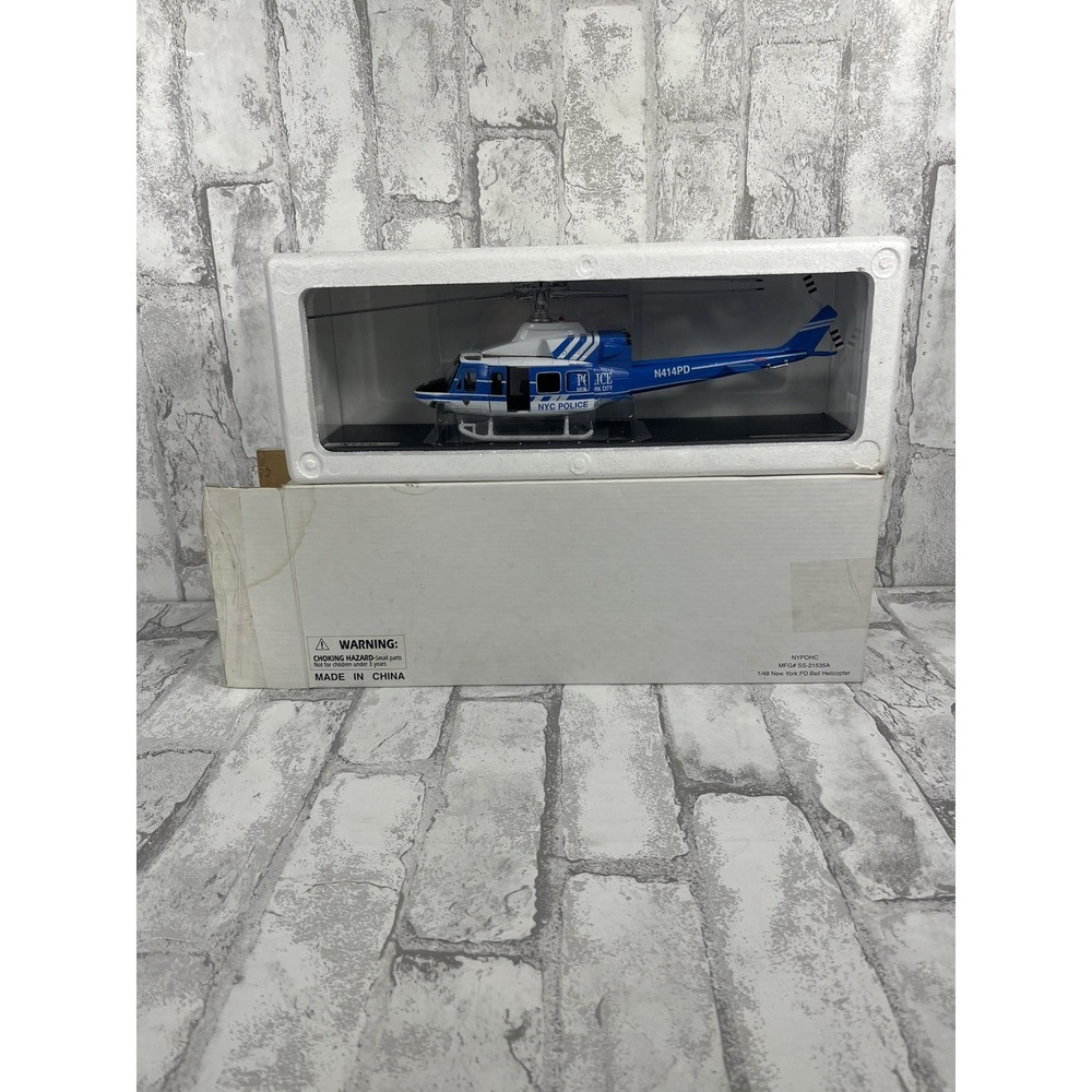 NEW 2004 New Ray 1/48 NYPD Bell 412 Helicopter N414PD SS-21535A New York PD